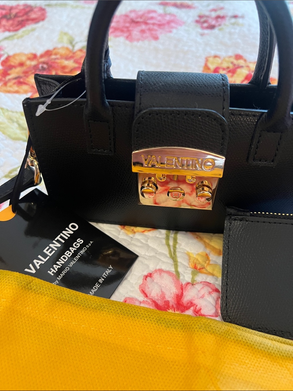 Valentino Black  Top-Handle with Strap Bag with Gold Hardware - Picture 5 of 12